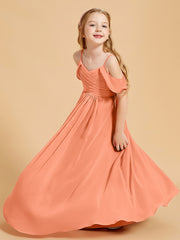 Off the Shoulder Bridesmaid Dresses for Juniors Papaya