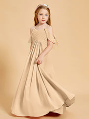 Off the Shoulder Bridesmaid Dresses for Juniors Peach