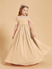 Off the Shoulder Bridesmaid Dresses for Juniors Peach