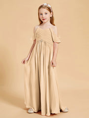 Off the Shoulder Bridesmaid Dresses for Juniors Peach