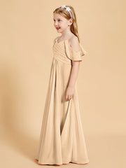 Off the Shoulder Bridesmaid Dresses for Juniors Peach