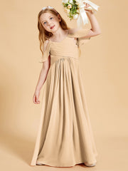 Off the Shoulder Bridesmaid Dresses for Juniors Peach