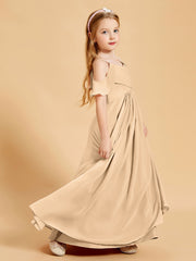 Off the Shoulder Bridesmaid Dresses for Juniors Peach