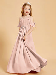 Off the Shoulder Bridesmaid Dresses for Juniors Pearl Pink