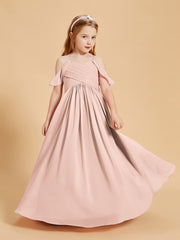 Off the Shoulder Bridesmaid Dresses for Juniors Pearl Pink