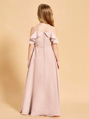 Off the Shoulder Bridesmaid Dresses for Juniors Pearl Pink