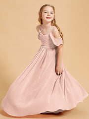 Off the Shoulder Bridesmaid Dresses for Juniors Pearl Pink