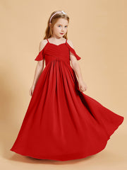 Off the Shoulder Bridesmaid Dresses for Juniors Red