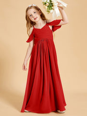 Off the Shoulder Bridesmaid Dresses for Juniors Red