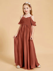 Off the Shoulder Bridesmaid Dresses for Juniors Rust