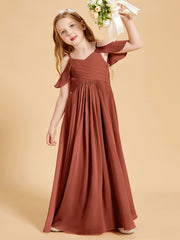 Off the Shoulder Bridesmaid Dresses for Juniors Rust