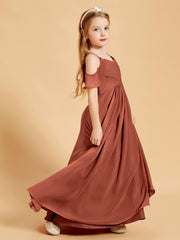 Off the Shoulder Bridesmaid Dresses for Juniors Rust