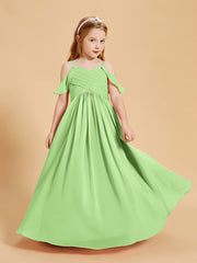Off the Shoulder Bridesmaid Dresses for Juniors Sage