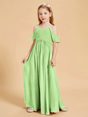 Off the Shoulder Bridesmaid Dresses for Juniors Sage