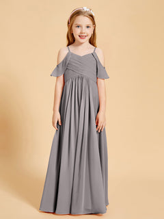 Off the Shoulder Bridesmaid Dresses for Juniors Silver