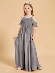 Off the Shoulder Bridesmaid Dresses for Juniors Silver