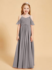 Off the Shoulder Bridesmaid Dresses for Juniors Silver
