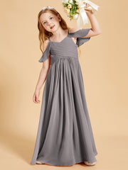 Off the Shoulder Bridesmaid Dresses for Juniors Silver