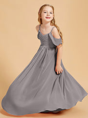 Off the Shoulder Bridesmaid Dresses for Juniors Silver