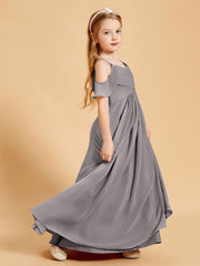 Off the Shoulder Bridesmaid Dresses for Juniors Silver