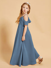 Off the Shoulder Bridesmaid Dresses for Juniors Slate Blue