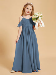 Off the Shoulder Bridesmaid Dresses for Juniors Slate Blue