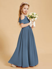 Off the Shoulder Bridesmaid Dresses for Juniors Slate Blue