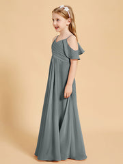 Off the Shoulder Bridesmaid Dresses for Juniors Steel Grey