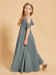 Off the Shoulder Bridesmaid Dresses for Juniors Steel Grey