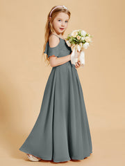Off the Shoulder Bridesmaid Dresses for Juniors Steel Grey