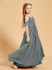 Off the Shoulder Bridesmaid Dresses for Juniors Steel Grey