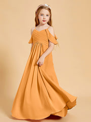 Off the Shoulder Bridesmaid Dresses for Juniors Tangerine