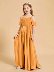 Off the Shoulder Bridesmaid Dresses for Juniors Tangerine