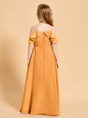 Off the Shoulder Bridesmaid Dresses for Juniors Tangerine