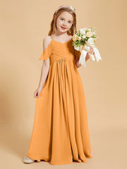Off the Shoulder Bridesmaid Dresses for Juniors Tangerine