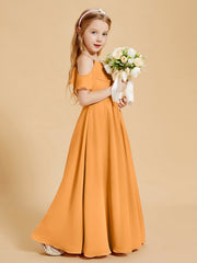 Off the Shoulder Bridesmaid Dresses for Juniors Tangerine
