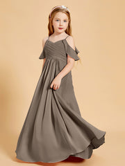 Off the Shoulder Bridesmaid Dresses for Juniors Taupe