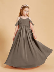 Off the Shoulder Bridesmaid Dresses for Juniors Taupe