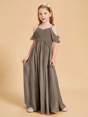 Off the Shoulder Bridesmaid Dresses for Juniors Taupe