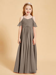 Off the Shoulder Bridesmaid Dresses for Juniors Taupe