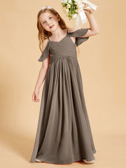 Off the Shoulder Bridesmaid Dresses for Juniors Taupe
