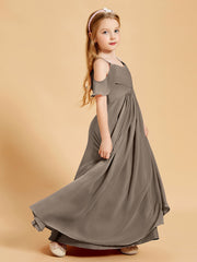 Off the Shoulder Bridesmaid Dresses for Juniors Taupe