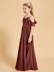 Off the Shoulder Bridesmaid Dresses for Juniors Terracotta