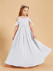 Off the Shoulder Bridesmaid Dresses for Juniors White