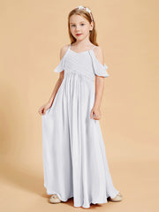 Off the Shoulder Bridesmaid Dresses for Juniors White