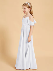 Off the Shoulder Bridesmaid Dresses for Juniors White