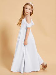 Off the Shoulder Bridesmaid Dresses for Juniors White
