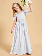 Off the Shoulder Bridesmaid Dresses for Juniors White
