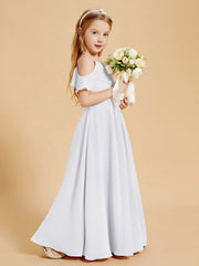 Off the Shoulder Bridesmaid Dresses for Juniors White
