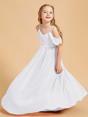 Off the Shoulder Bridesmaid Dresses for Juniors White